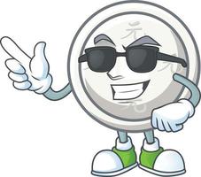 Chinese silver coin cartoon character style vector