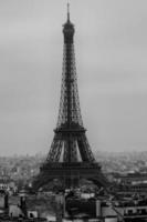 Tour Eiffel at night in black and white photo