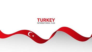 Turkey flag wave flowing flutter banner concept vector and copy space and white background