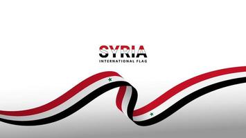 Syria flag wave flowing flutter banner concept and white copy space background vector illustration.