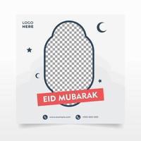 blanco islámico bandera para eid social medios de comunicación póster vector