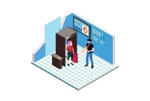 Isometric Illustration Body temperature checking for Corona Virus detection or COVID-19, Suitable for Diagrams, Infographics, Game Asset, And Other Graphic Related Assets vector