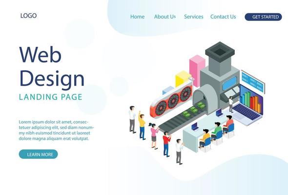 Modern Web Landing Page Isometric Smart Bitcoin Mining Illustration. Suitable for Diagrams, Infographics, Book Illustration, Game Asset, And Other Graphic Related Assets