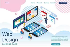 Modern Isometric Business analysis concept banner with characters. Can use for web banner, infographics, hero images. Flat isometric vector illustration isolated on white background.