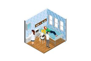Modern isometric Young woman doctor advises the patient. Health care concept. Suitable for Diagrams, Infographics, Game Asset, And Other Graphic Related Assets vector