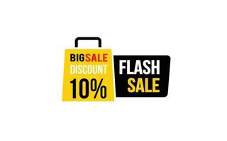 10 Percent FLASH SALE offer, clearance, promotion banner layout with sticker style. vector