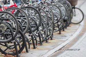 muchas bicicletas en cambridge gran bretaña foto