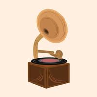 Gramophone record player vector illustration for graphic design and decorative element