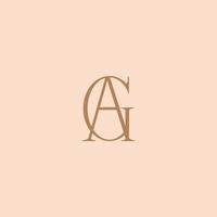 minimalista y elegante ag letra con serif estilo logo diseño vector. Perfecto para moda, cosmético, marca, y creativo estudio vector