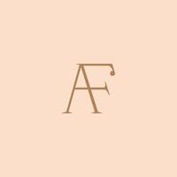 Minimalist and elegant AF letter with Serif style logo design vector. perfect for fashion, cosmetic, branding, and creative studio vector