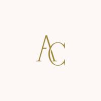 Minimalist and elegant AC letter with Serif style logo design vector. perfect for fashion, cosmetic, branding, and creative studio vector