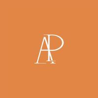 Minimalist and elegant AP letter with Serif style logo design vector. perfect for fashion, cosmetic, branding, and creative studio vector