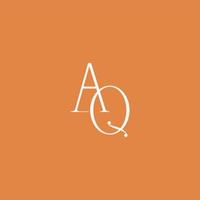 Minimalist and elegant AQ letter with Serif style logo design vector. perfect for fashion, cosmetic, branding, and creative studio vector