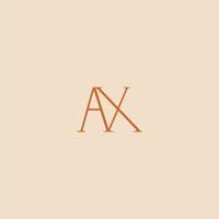 Minimalist and elegant AX letter with Serif style logo design vector. perfect for fashion, cosmetic, branding, and creative studio vector