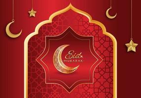 Eid Mubarak Greeting background with beautiful Arabic calligraphy vector