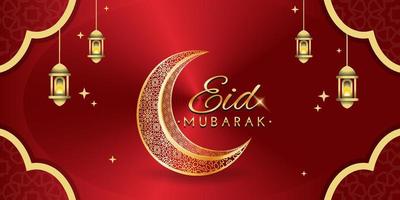 diseño de plantilla de banner de vector de eid al fitr mubarak