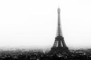 Tour Eiffel at night in black and white photo