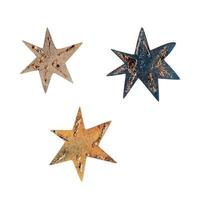 Watercolor stars yellow and blue on a white background vector