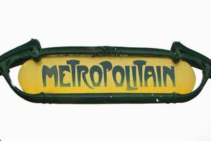 París metro metropolitano firmar aislado en blanco foto