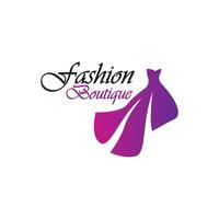 Beautiful dress woman logo simple creative for boutique fashion shop logo vector