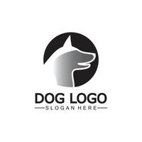 perro logo y icono diseño vector ilustración