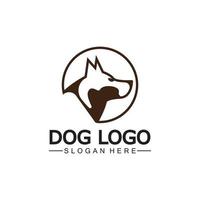 perro logo y icono diseño vector ilustración