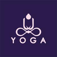 sencillo yoga logo icono vector diseño modelo