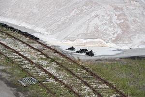 Salt factory in usa on sunny day photo