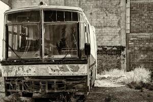 old rusted abandoned bus coach photo