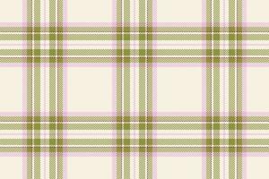 Plaid background, check seamless pattern in beige. Vector fabric texture for textile print, wrapping paper, gift card or wallpaper.