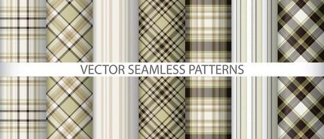 Set seamless plaid textile. Texture check pattern. Fabric tartan background vector. vector