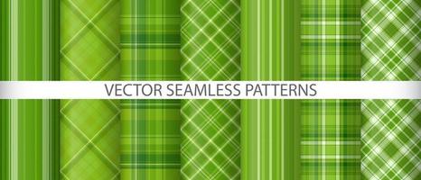 Set fabric vector textile. Plaid pattern check. Background texture seamless tartan.