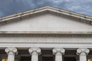 treasury department building in washington view detail photo