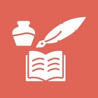 Unique Quill and Book Vector Icon