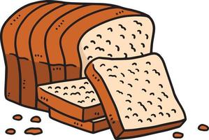 Ramadan Slice Loaf Bread Cartoon Colored Clipart vector