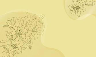 modern style Hand drawn floral sketch in yellow background vector