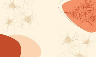 modern and Simple floral hand line sketch background vector