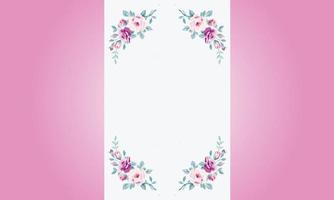 white frame decorative vector style flower background