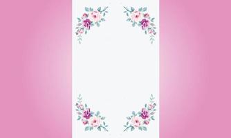 white frame decorative vector style flower background