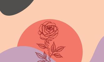 unique style and Beautiful decorative red rose background vector