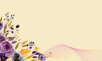 vector hand drawn flowers background with wave design