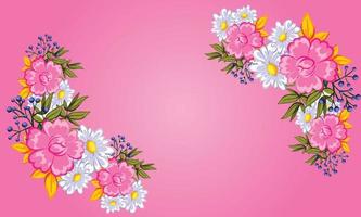 Beautiful flower background with good looking  flowers vector