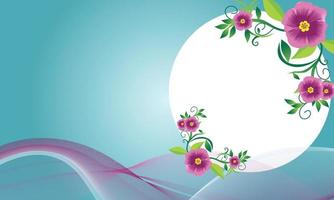 Beautiful moon looking flower background with vector flower and wave