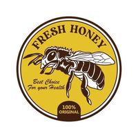 Bee vector illustration logo design in hand drawn style, perfect for Honey Label and sticker