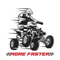 ATV extreme sport vector illustration, perfect for t shirt design and championship event logo design