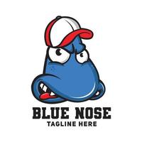 Nose face cartoon vector illustration logo design, perfect for t shirt and mascot design