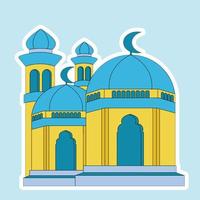 Illustration flat vector mosque simple and elegant design