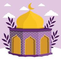 Illustration flat vector mosque simple and elegant design