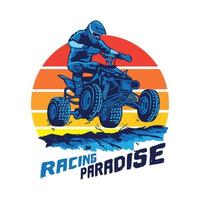 ATV Racing extreme sport vector illustration, perfect for t shirt design and racing event