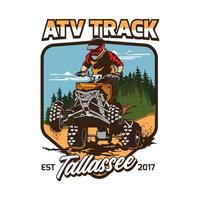 ATV extreme sport vector illustration, perfect for t shirt design and championship event logo design